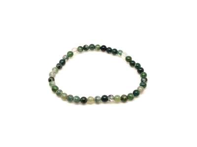 Achát moha ásvány karkötő golyós 4mm