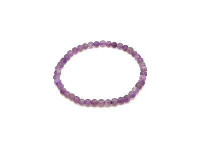 Ametiszt matt ásvány karkötő golyós 4mm