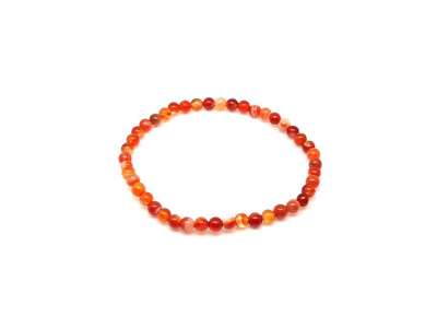 Karneol sávos ásvány karkötő golyós 4mm