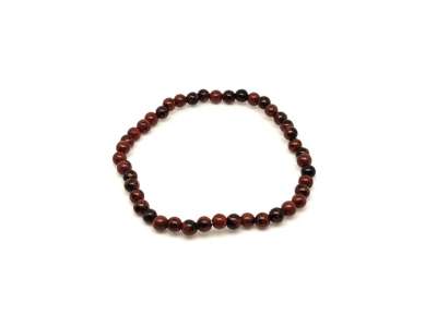 Obszidián mahagóni ásvány karkötő golyós 4mm