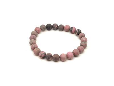 Rodonit matt ásvány karkötő golyós 8mm