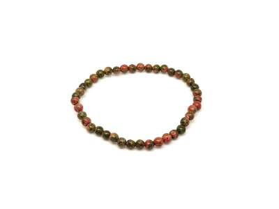 Unakit ásvány karkötő golyós 4mm