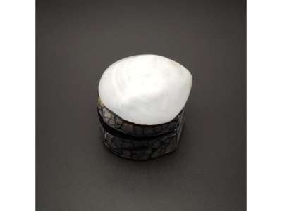 Fehér kagyló ékszertartó doboz ékszerekhez ajándékhoz 5–6×6 cm