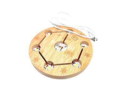 Fa talpas színváltós kör lámpa 15 cm spirituális hangulatvilágítás otthonra