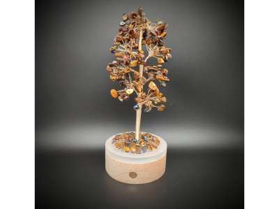 Fa lámpa Tigrisszem elemes 20cm