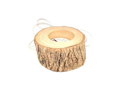 Fa rönk LED világító talp fehér 10–12 cm USB csatlakozással ásványokhoz