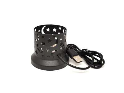 Fekete színváltós LED világító talp 6 cm USB touch control vezérléssel ásványokhoz