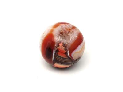 Achát narancs fehér golyó 2,5-3cm