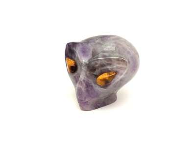 Alien fej Ametiszt tigrisszem 8cm