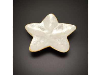 Tál kagyló csillag arany szélű 10cm