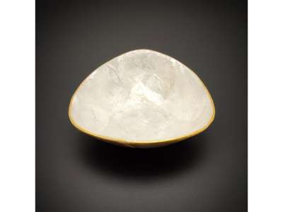 Tál kagyló háromszög arany szélű 10cm