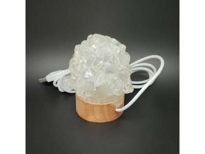 Lámpa ásvány ragasztott dobcsiszolat USB Hegyikristály