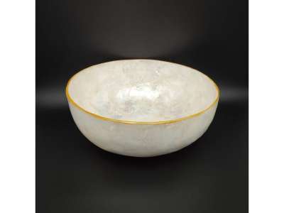 Tál kagyló arany szélű 20cm