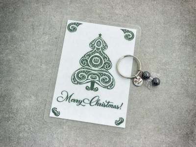 Merry Christmas kulcstartó hematittal