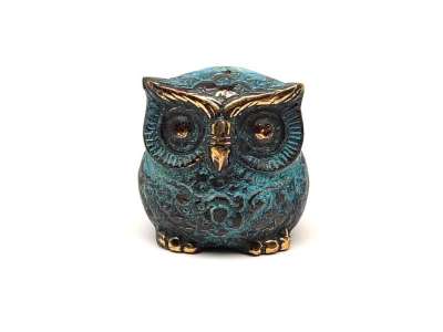 Réz figura bagoly kék 4cm