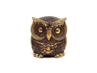 Réz figura bagoly óarany 5x4cm