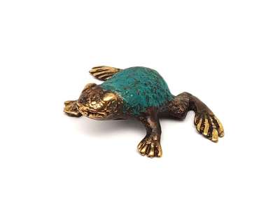 Réz figura béka antik 1,5x5cm