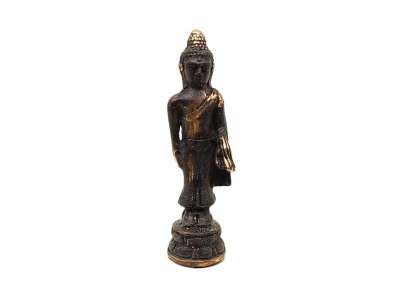 Réz figura Buddha álló óarany 10,5x3cm