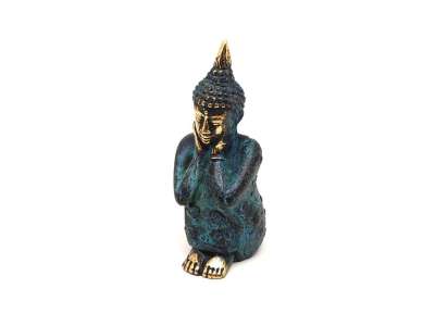 Réz figura Buddha álmodozó antik 9x4cm