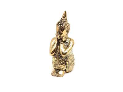 Réz figura Buddha álmodozó arany 9x4cm