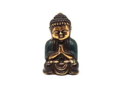Réz figura Buddha baba óarany kék 4x7cm