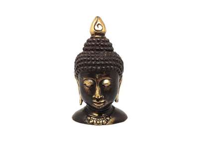 Réz figura Buddha fej óarany 11x6cm