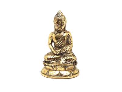 Réz figura Buddha gyógyító arany 7x4,5cm