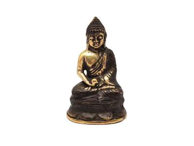 Réz figura Buddha gyógyító óarany 7x4,5cm