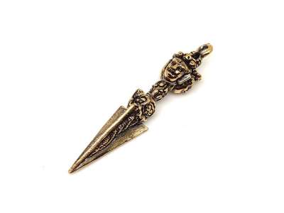 Sárgaréz medál sokarcú rituális szimbólum 6×1,5cm