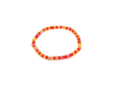 Achát fazettált színezett piros-sárga korong karkötő 4×3 mm