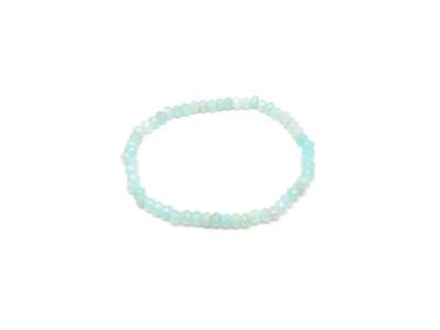 Achát fazettált színezett akvamarin kék korong karkötő 4×3 mm