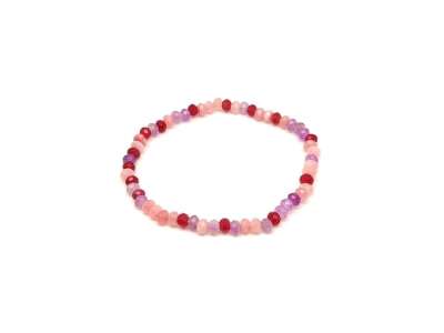 Achát fazettált színezett rózsaszín-lila korong karkötő 4×3 mm