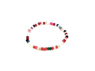 Achát fazettált színezett vegyes korong karkötő 4×3 mm