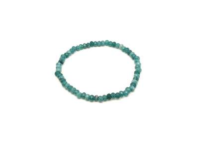 Achát fazettált színezett smaragdzöld korong karkötő 4×3 mm