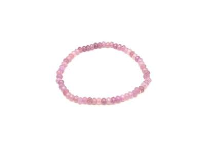 Achát fazettált színezett világoslila korong karkötő 4×3 mm