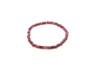 Achát tűz fazettált színezett mályva korong karkötő 4×3 mm