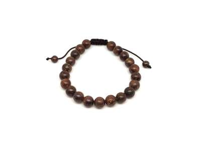 Bronzit csúszócsomós golyó karkötő 8–9 mm