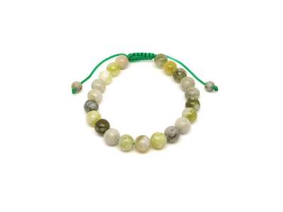 Jáde csúszócsomós golyó karkötő 8–9 mm