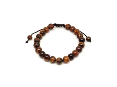 Tigrisszem csúszócsomós golyó karkötő 8–9 mm
