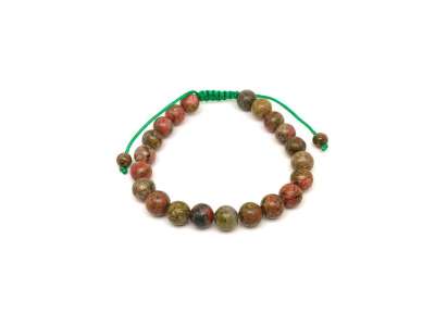 Unakit csúszócsomós golyó karkötő 8-9mm