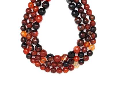 Achát boszorkány fazettált golyó 8mm – ékszerkészítő alapanyag (füzér)