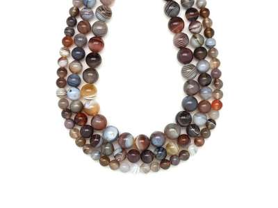 Achát botswana golyó A 8mm – ékszerkészítő alapanyag (füzér)