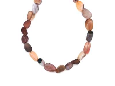 Achát botswana matt pebble 6-10mm – ékszerkészítő alapanyag (füzér)