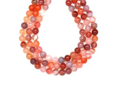 Achát botswana pink golyó 8-9mm – ékszerkészítő alapanyag (füzér)