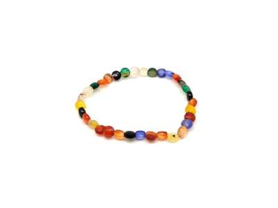 Achát vegyes fazettált korong karkötő 6×4 mm