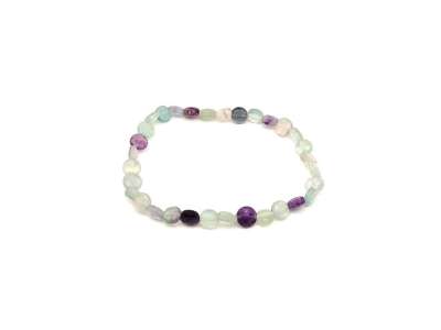 Fluorit fazettált korong karkötő 6x4mm