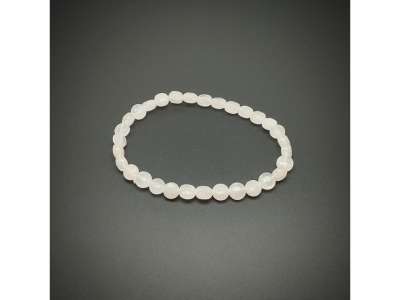 Rózsakvarc fazettált korong karkötő 6x4mm