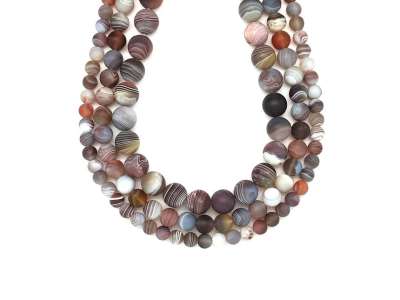 Achát botswana matt golyó 10mm – ékszerkészítő alapanyag (füzér)