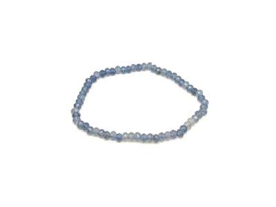 Achát fazettált korong karkötő indigókék 4×3 mm