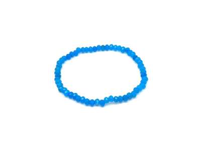 Achát fazettált korong karkötő királykék 4×3 mm